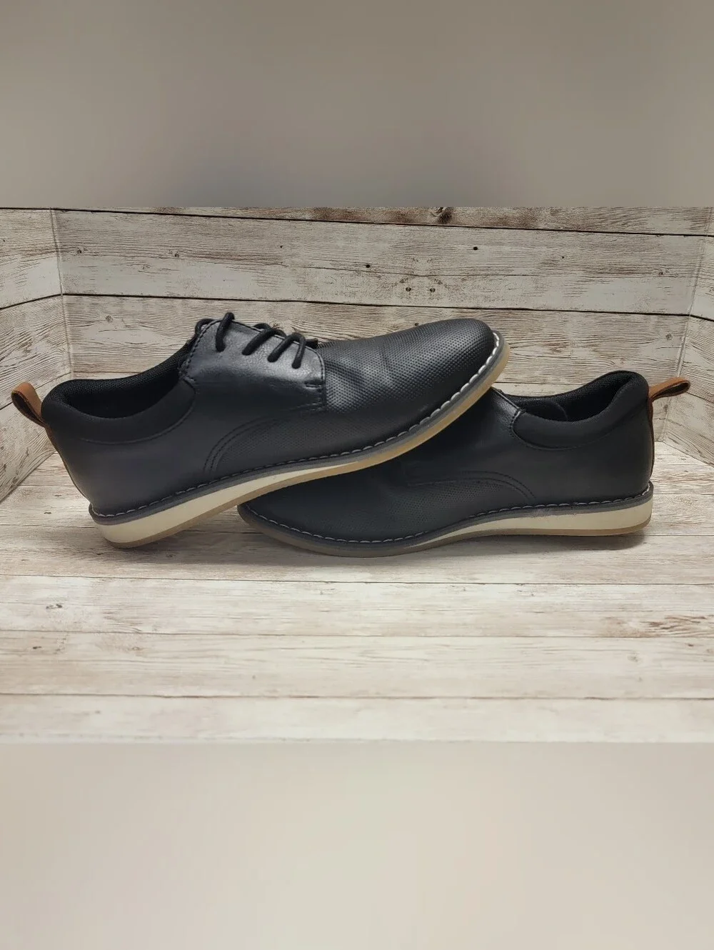 Thereabouts Boys Mackem Round Closed Toe Oxford Shoes, Size 5M, Black